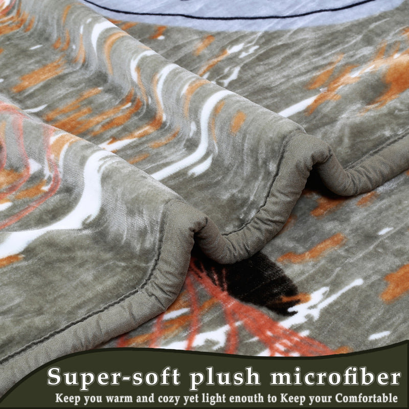 Luxury Modern Printed King Blanket 4 kg Double Layer (Multi-Color)