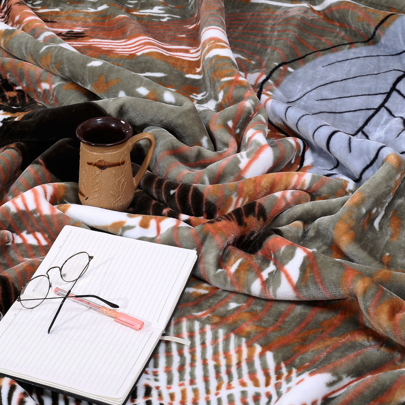 Luxury Modern Printed King Blanket 4 kg Double Layer (Multi-Color)
