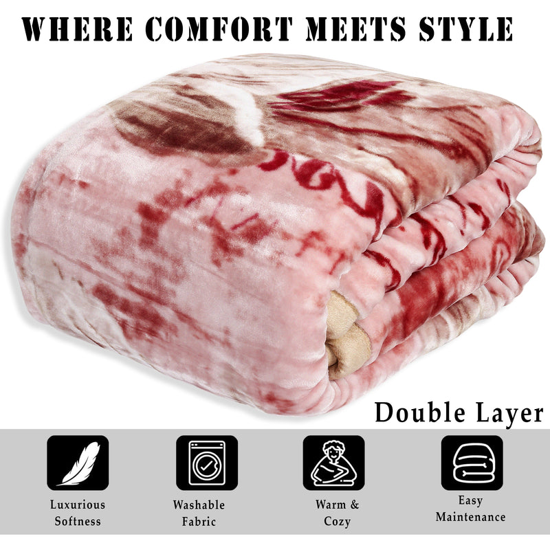 Luxury Modern Printed Single Blanket 3.6 kg Double Layer (Multi-Color)