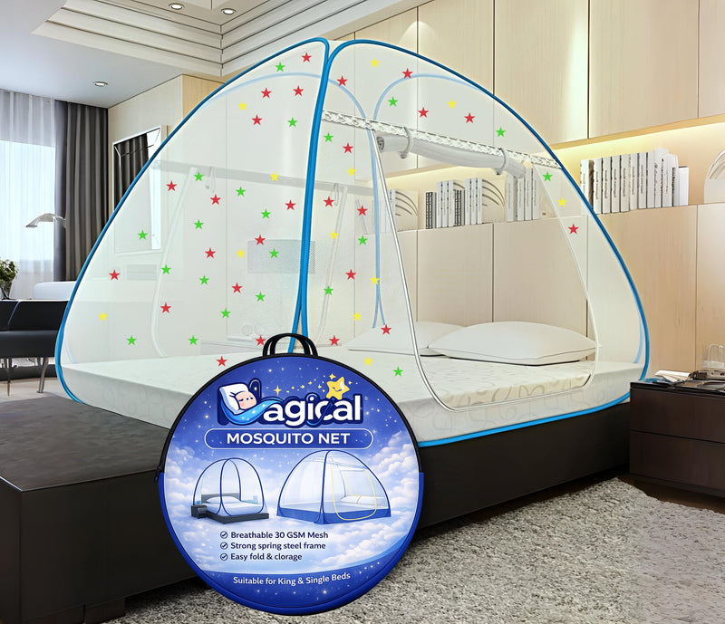 Magical Pop-Up Star Mosquito Net (Light Blue)