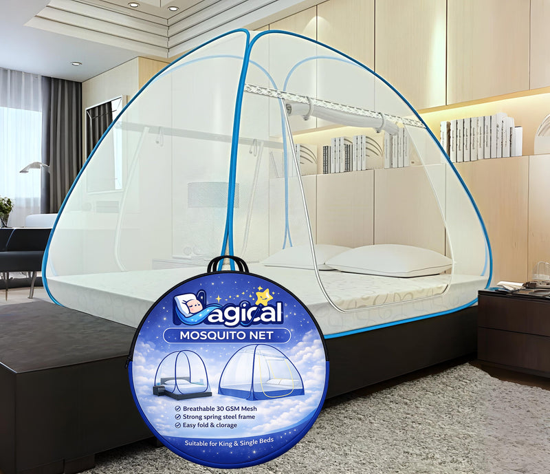 Magical Pop-Up Mattress Mosquito Net (Light Blue)
