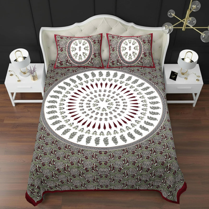 MAGICAL 240 TC King Size Cotton Flat Bedsheet with 2 Pillow Covers (Multicolor) (Copy)