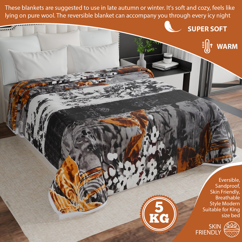 Luxury Modern Printed King Blanket 5 kg (Multi-Color)