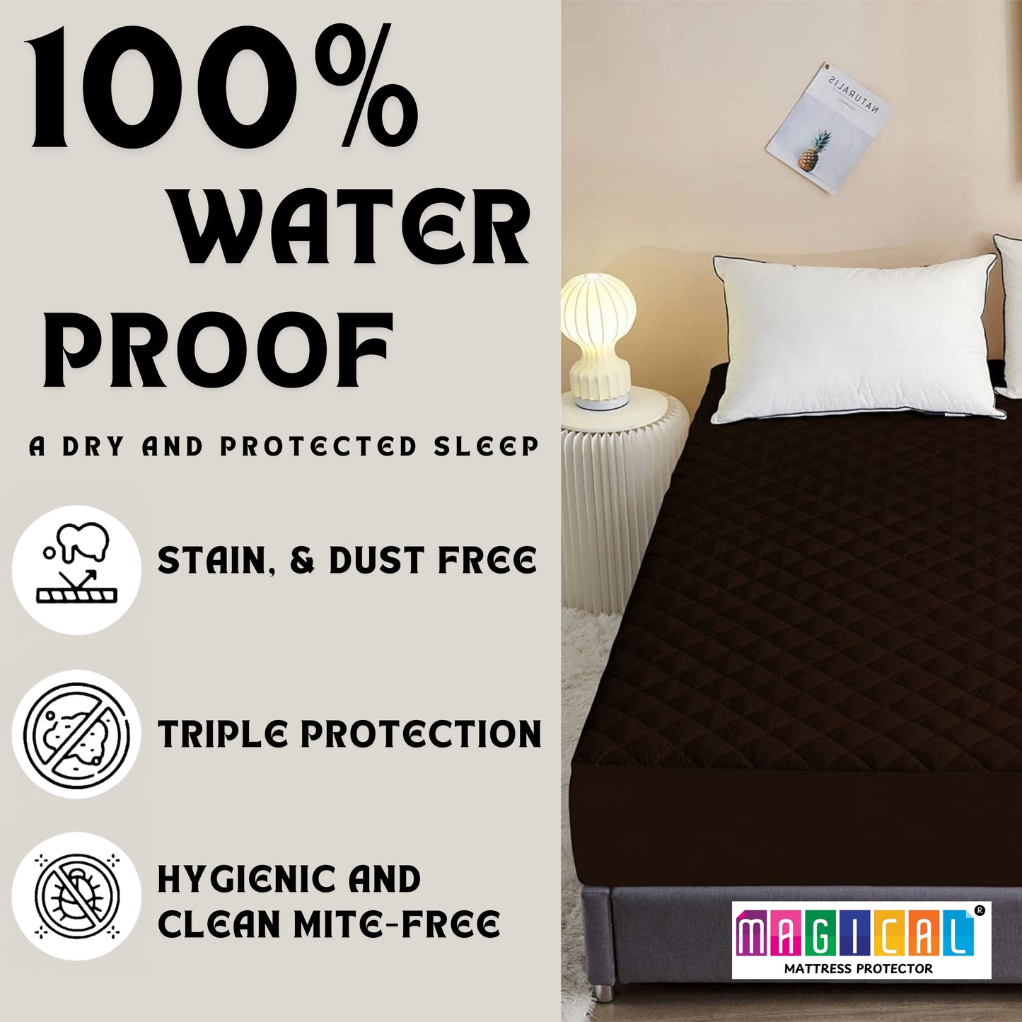 Bed Cover Quilted Brown King