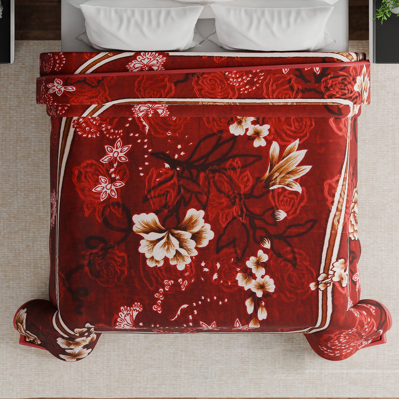 Luxury Modern Printed King Blanket 2.5 kg (Red)