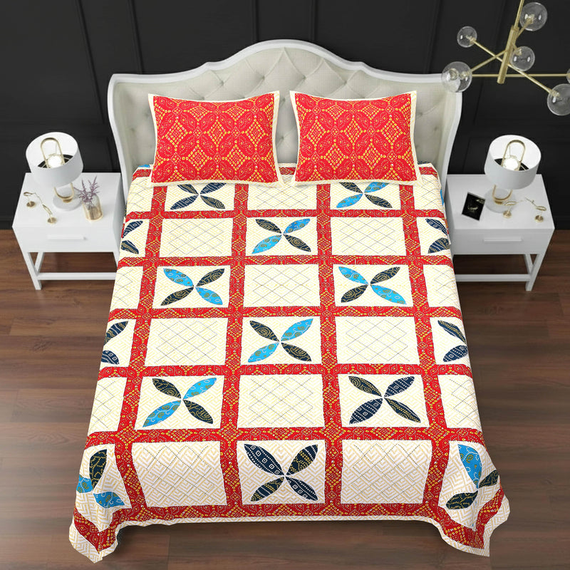 MAGICAL 240 TC King Size Cotton Flat Bedsheet with 2 Pillow Covers (Multicolor) (Copy)