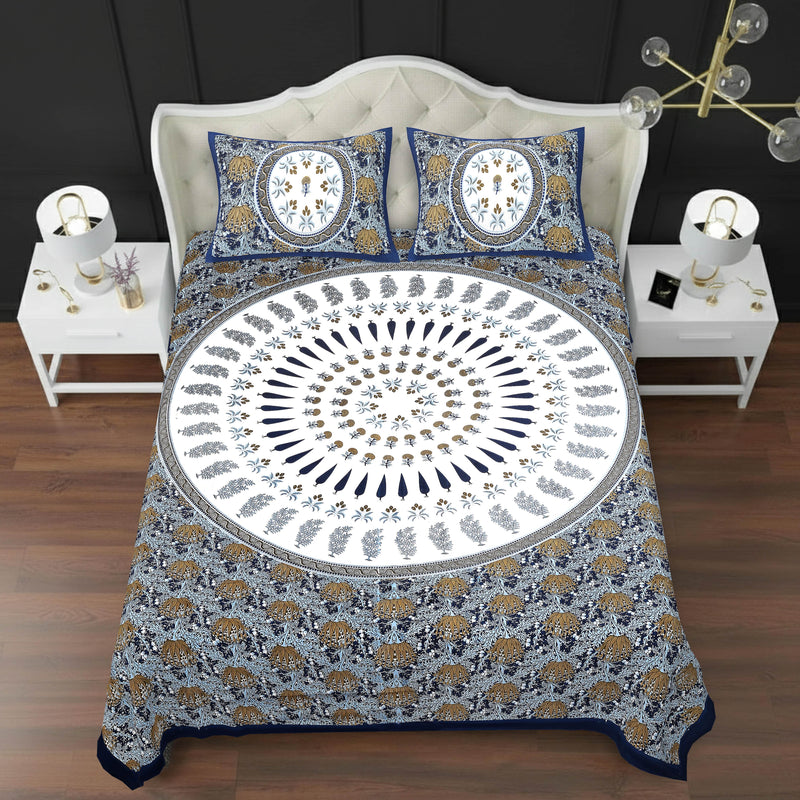 MAGICAL 240 TC King Size Cotton Flat Bedsheet with 2 Pillow Covers (Multicolor) (Copy) (Copy)