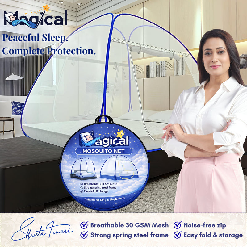 Magical Pop-Up Mattress Mosquito Net (Dark Blue)