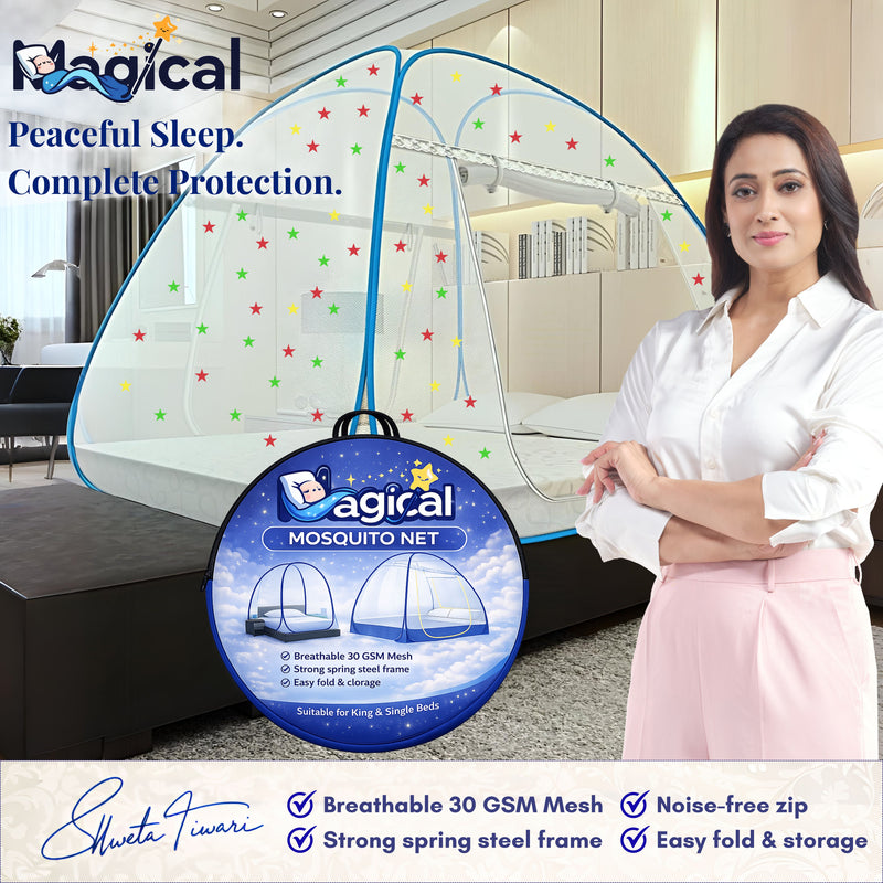 Magical Pop-Up Star Mosquito Net (Light Blue)