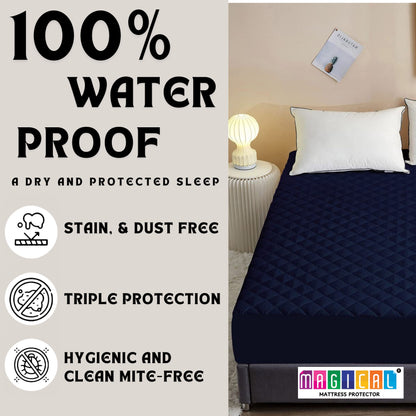 Bed Cover Quilted Navy Blue King