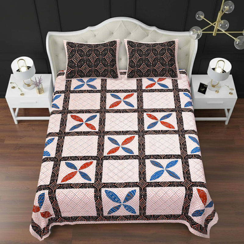 MAGICAL 240 TC King Size Cotton Flat Bedsheet with 2 Pillow Covers (Multicolor)