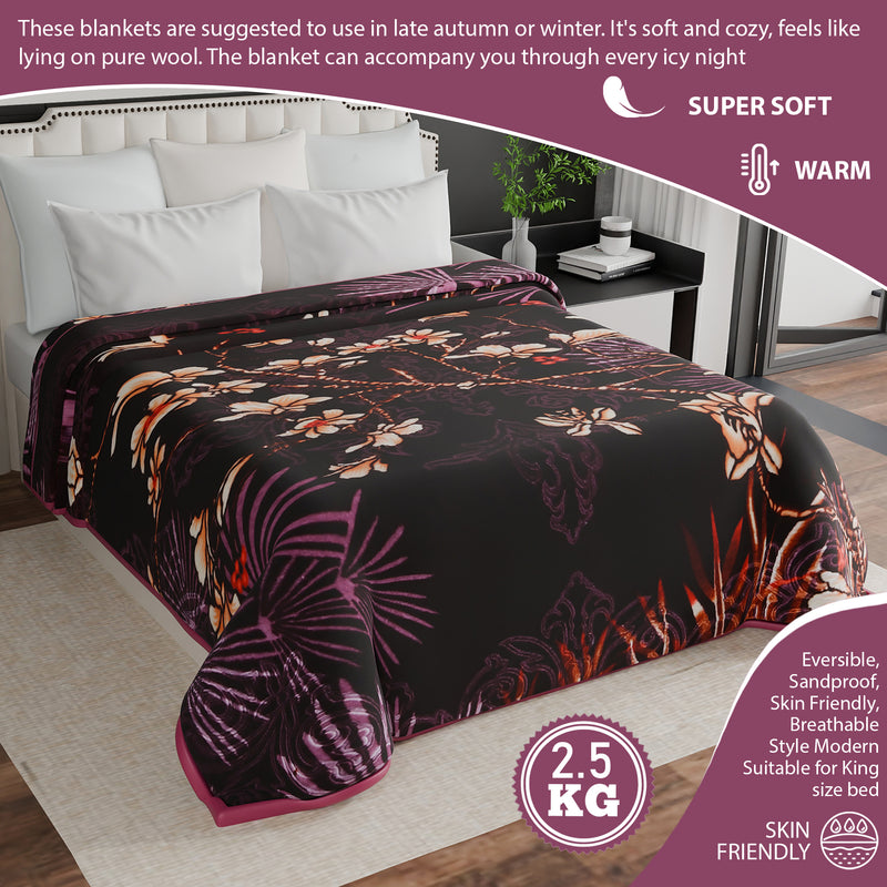 Luxury Modern Printed King Blanket 2.5 kg (Red)