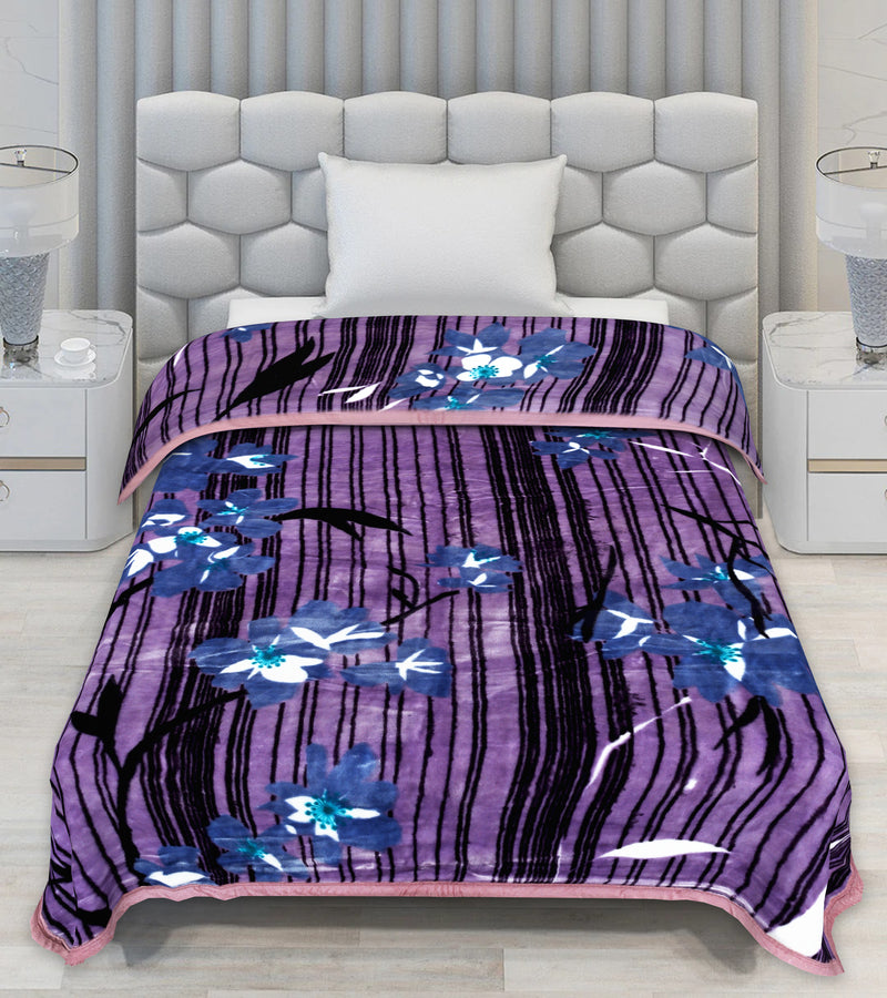 Luxury Modern Printed Single Blanket 3.6 kg Double Layer (Multi-Color)