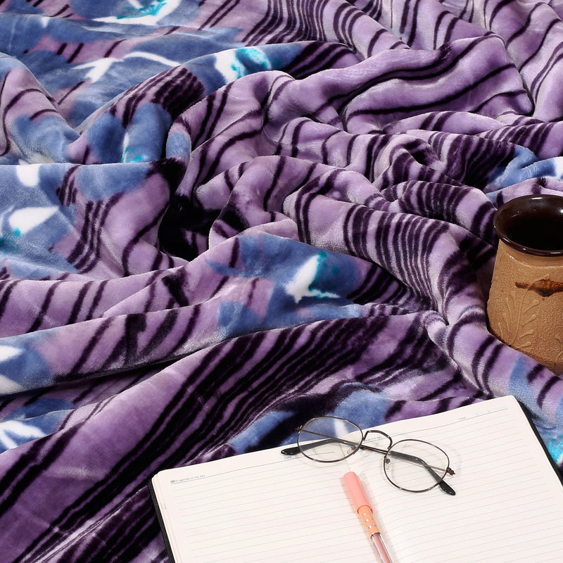 Luxury Modern Printed Single Blanket 3.6 kg Double Layer (Multi-Color)