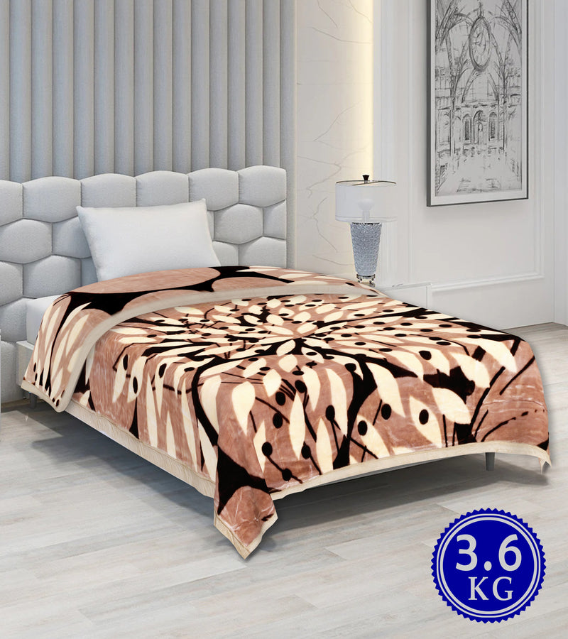 Luxury Modern Printed Single Blanket 3.6 kg Double Layer (Multi-Color)