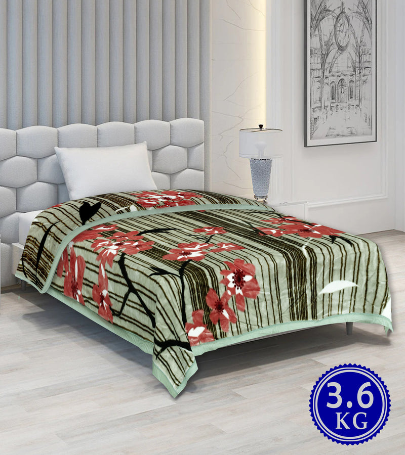 Luxury Modern Printed Single Blanket 3.6 kg Double Layer (Multi-Color)