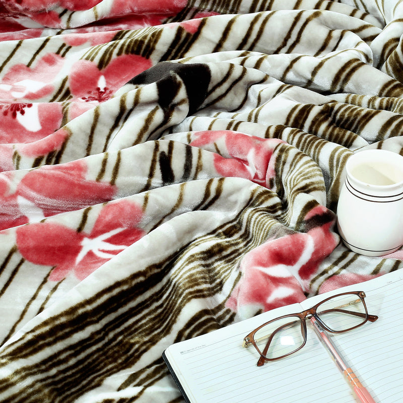 Luxury Modern Printed Single Blanket 3.6 kg Double Layer (Multi-Color)