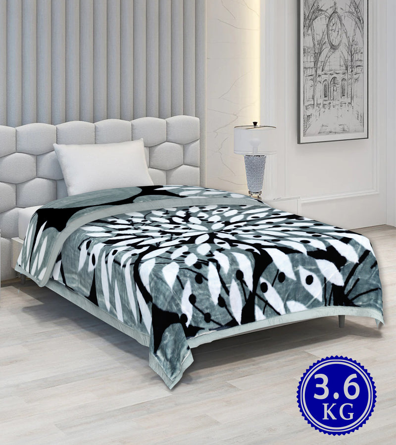 Luxury Modern Printed Single Blanket 3.6 kg Double Layer (Multi-Color)