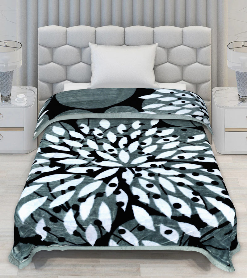 Luxury Modern Printed Single Blanket 3.6 kg Double Layer (Multi-Color)