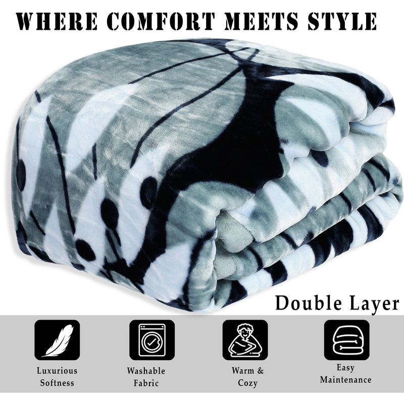 Luxury Modern Printed Single Blanket 3.6 kg Double Layer (Multi-Color)