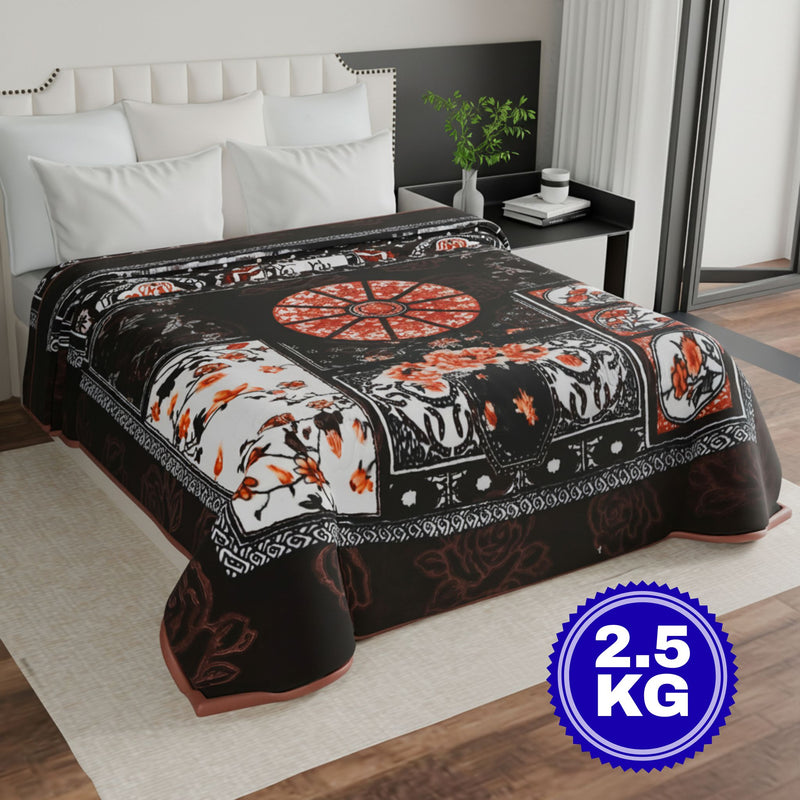 Luxury Modern Printed King Blanket 2.5 kg (Brown)