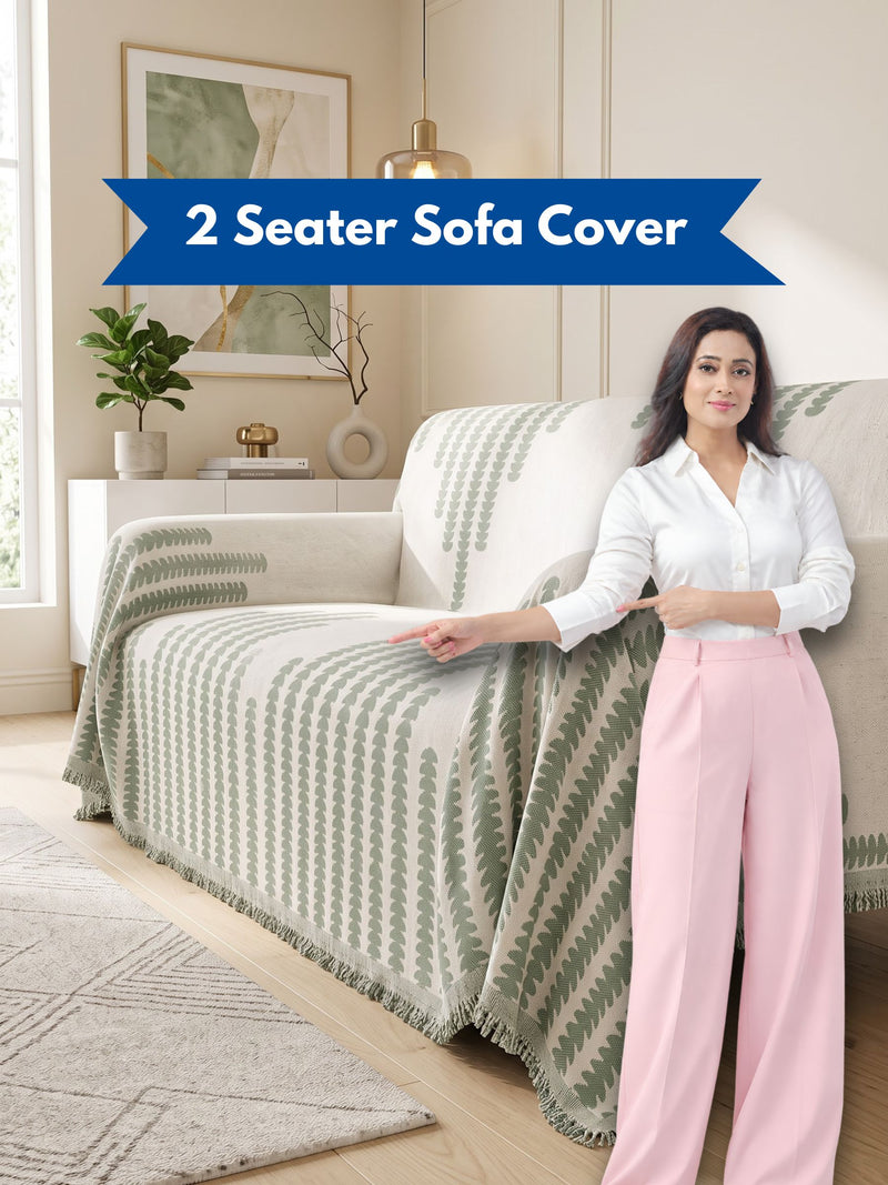 Luxury Modern Jacquard 2-Seater Sofa Protector Throw | Dust & Pet-Proof Loveseat Couch Cover