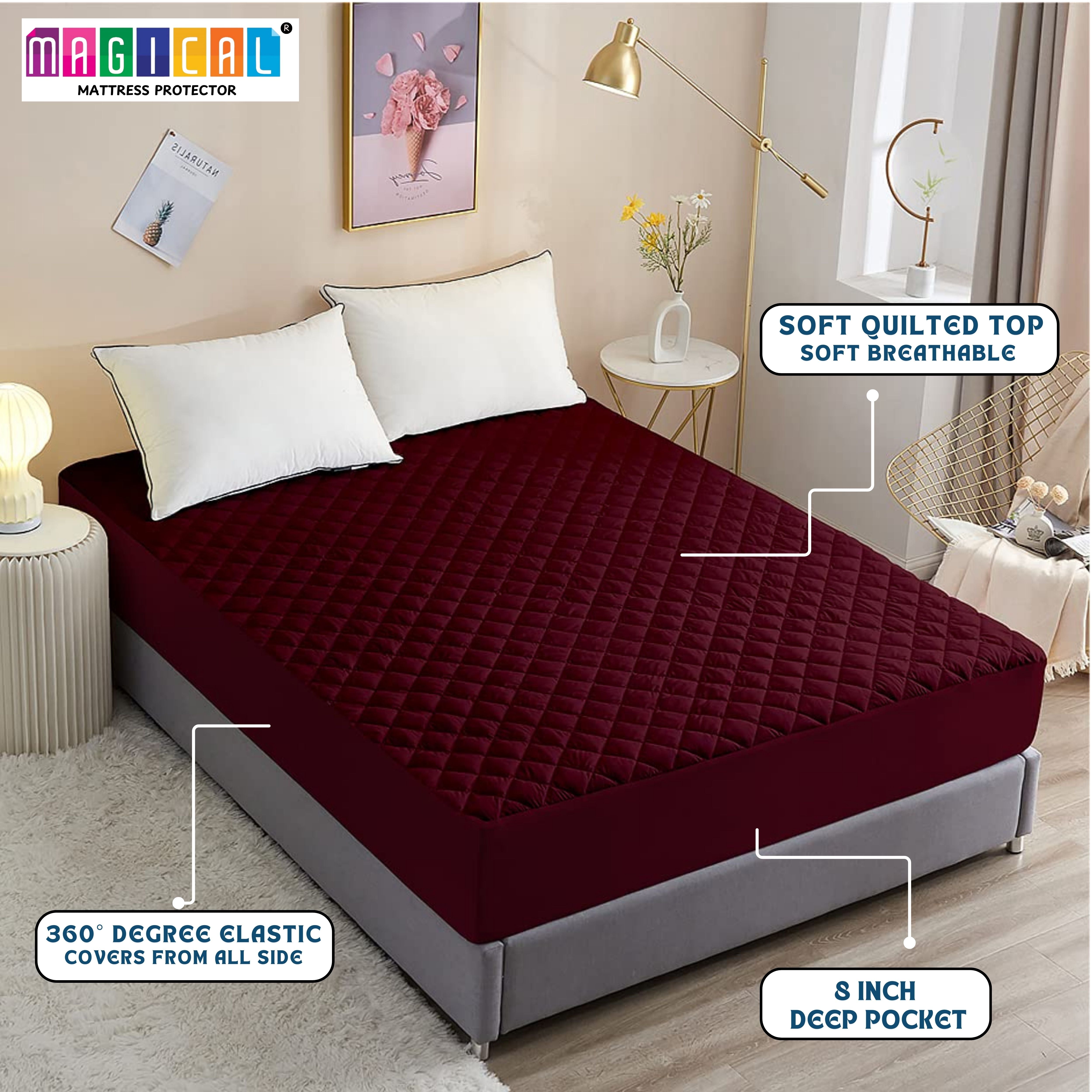 Bed Cover Quilted Maroon King
