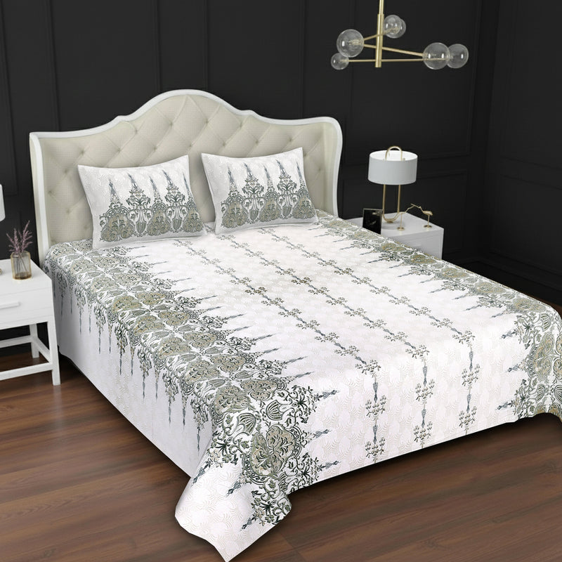 MAGICAL 240 TC King Size Cotton Flat Bedsheet with 2 Pillow Covers (Multicolor)