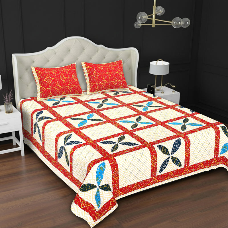 MAGICAL 240 TC King Size Cotton Flat Bedsheet with 2 Pillow Covers (Multicolor) (Copy)