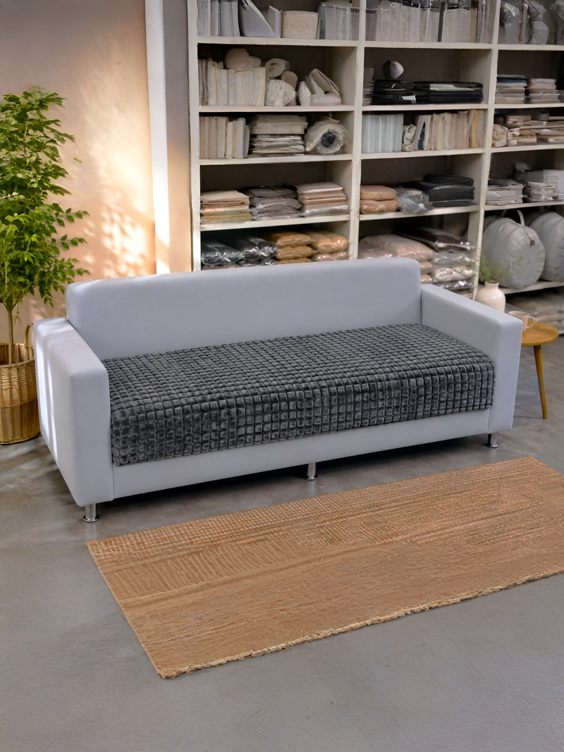 Turtle Shell Textured Cushion Cover (70 cm, Grey)