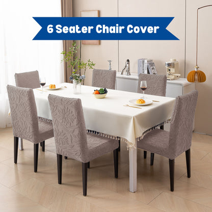 Knitted Jacquard Chair Cover | Stretchable Dining Chair Slipcover – Soft, Washable & Decorative