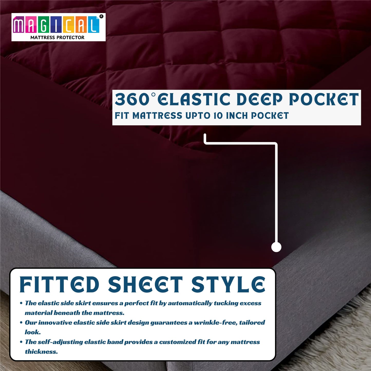 Bed Cover Quilted Maroon King
