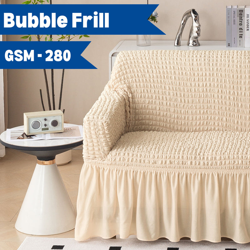 Premium Bubble Frill 2-Seater Sofa Cover