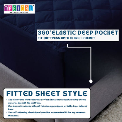 Bed Cover Quilted Navy Blue King