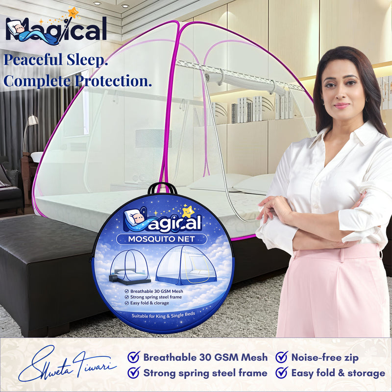 Magical Pop-Up Mattress Mosquito Net (Pink)
