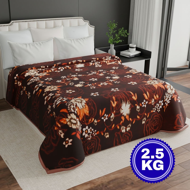 Luxury Modern Printed King Blanket 2.5 kg (Brown)