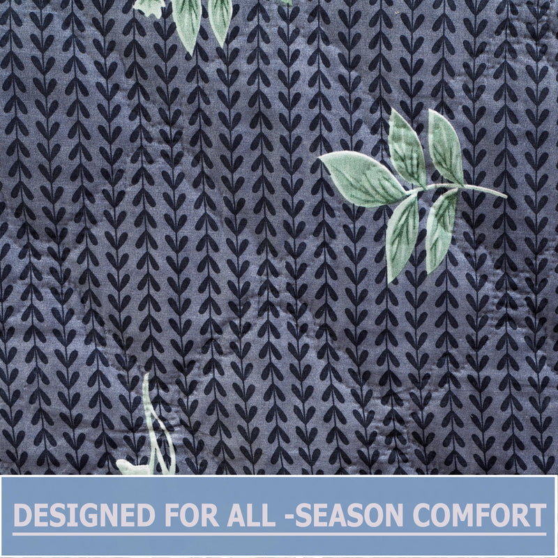Premium Reversible Comforter (Midnight Leaf)