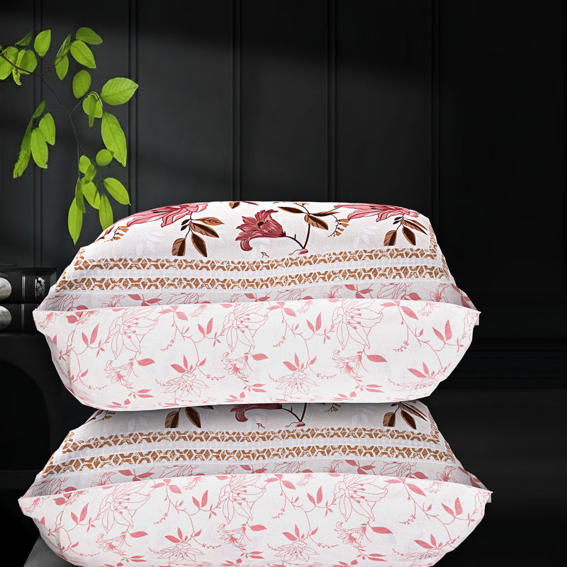MAGICAL 240 TC King Size Cotton Flat Bedsheet with 2 Pillow Covers (Multicolor)