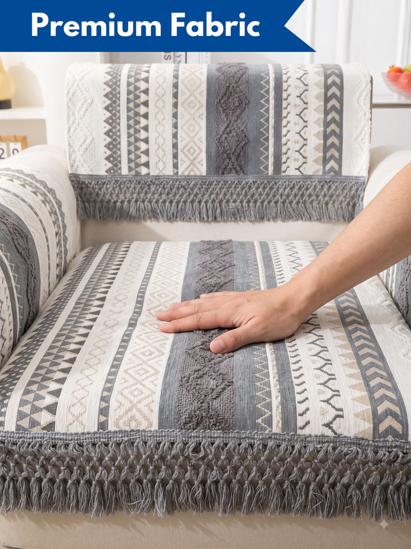 Premium Bohemian Sofa Armrest Covers with Fringe - Pack of 2 (70 x 50 cm)