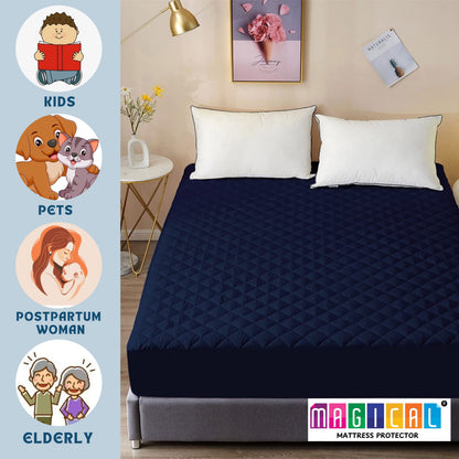 Bed Cover Quilted Navy Blue King