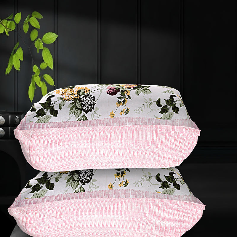 MAGICAL 240 TC King Size Cotton Flat Bedsheet with 2 Pillow Covers (Multicolor)