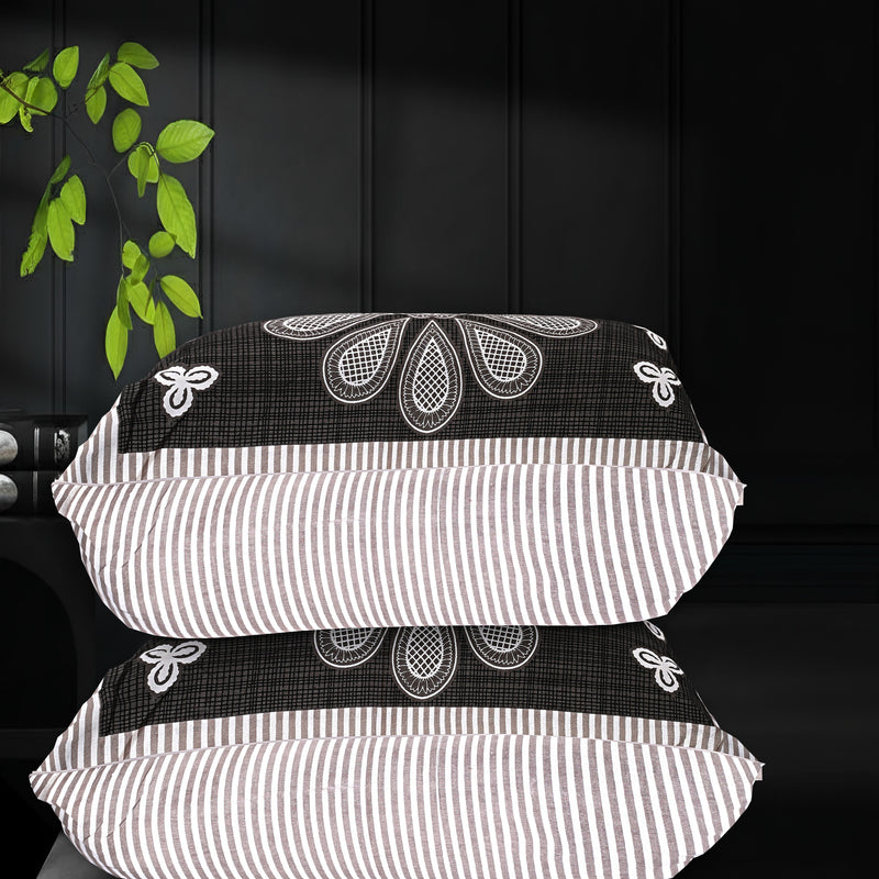 MAGICAL 240 TC King Size Cotton Flat Bedsheet with 2 Pillow Covers (Multicolor)