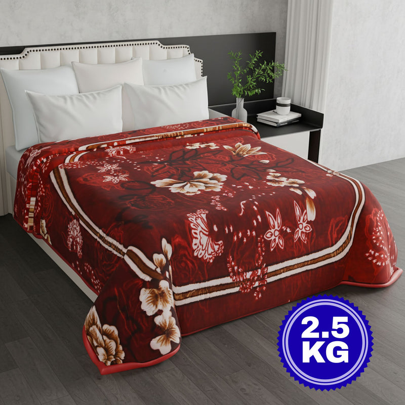Luxury Modern Printed King Blanket 2.5 kg (Red)