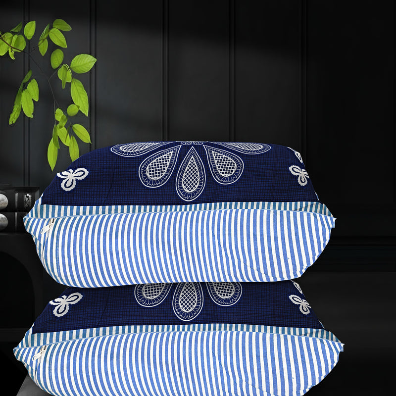 MAGICAL 240 TC King Size Cotton Flat Bedsheet with 2 Pillow Covers (Multicolor)