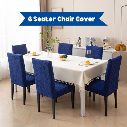 Knitted Jacquard Chair Cover | Stretchable Dining Chair Slipcover – Soft, Washable & Decorative