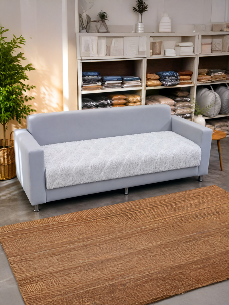 Silver Line Designer Sofa Cover D-108 (70 cm, Solid Grey)
