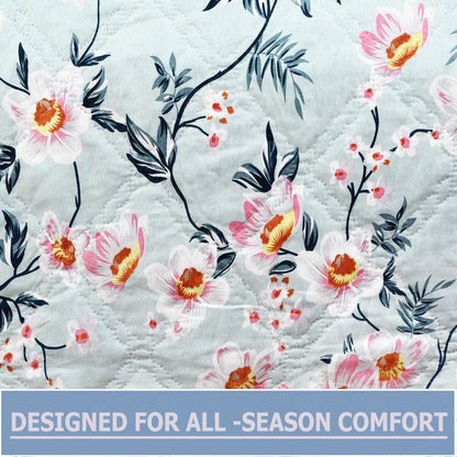 Premium Reversible Comforter for AC | Soft, Breathable & Fade-Resistant Bedding Set Pastel Flower