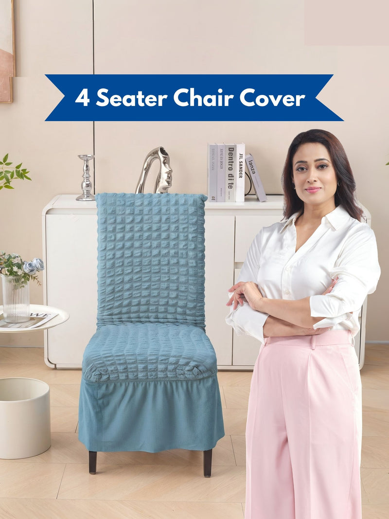4 Seater Stretchable Chair Cover | Premium Fitted Dining Chair Cover | Easy Fit & Washable