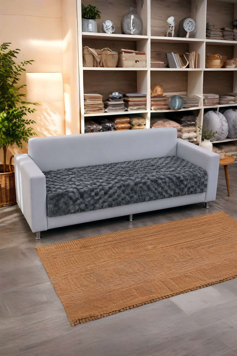 Pineapple Textured 3D Sofa Seat Cover (70 cm, Dark Grey)