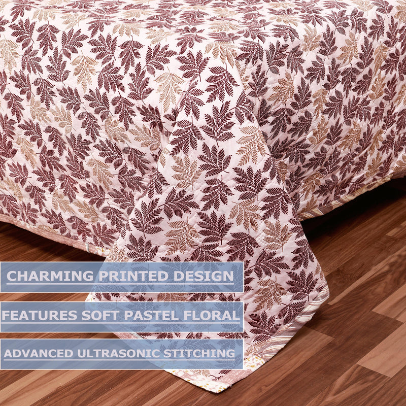 Premium Reversible Comforter (Red Leaf)